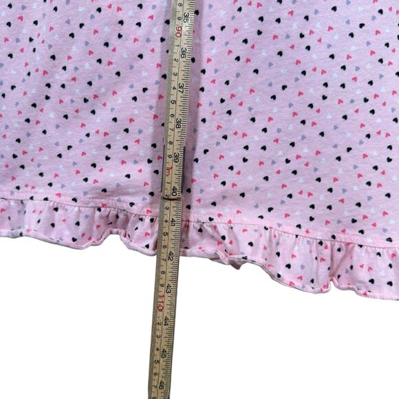 Eileen West Pink Heart Cotton Nightgown Ruffle Hem Ballet Country Cottage | 2X - Picture 7 of 9